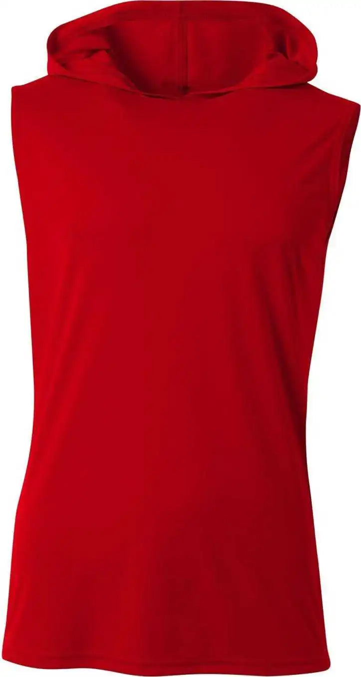 A4 Nb3410 Youth Sleeveless Hooded t Shirt Scarlet