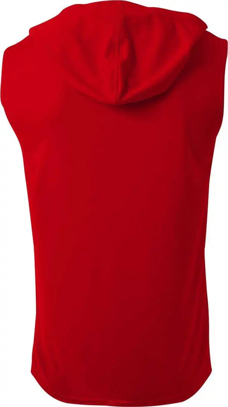 A4 Nb3410 Youth Sleeveless Hooded t Shirt Scarlet