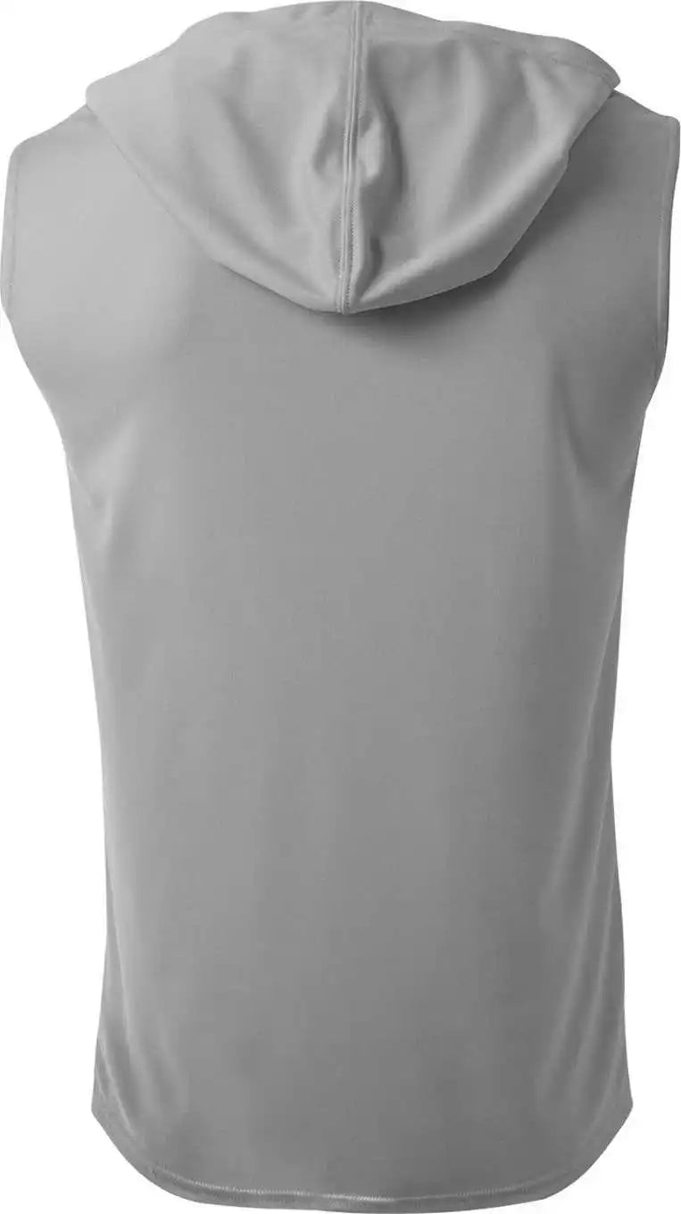 A4 Nb3410 Youth Sleeveless Hooded t Shirt Silver