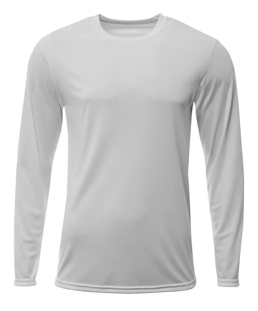 A4 Nb3425 Youth Sprint Long Sleeve Tee Silver