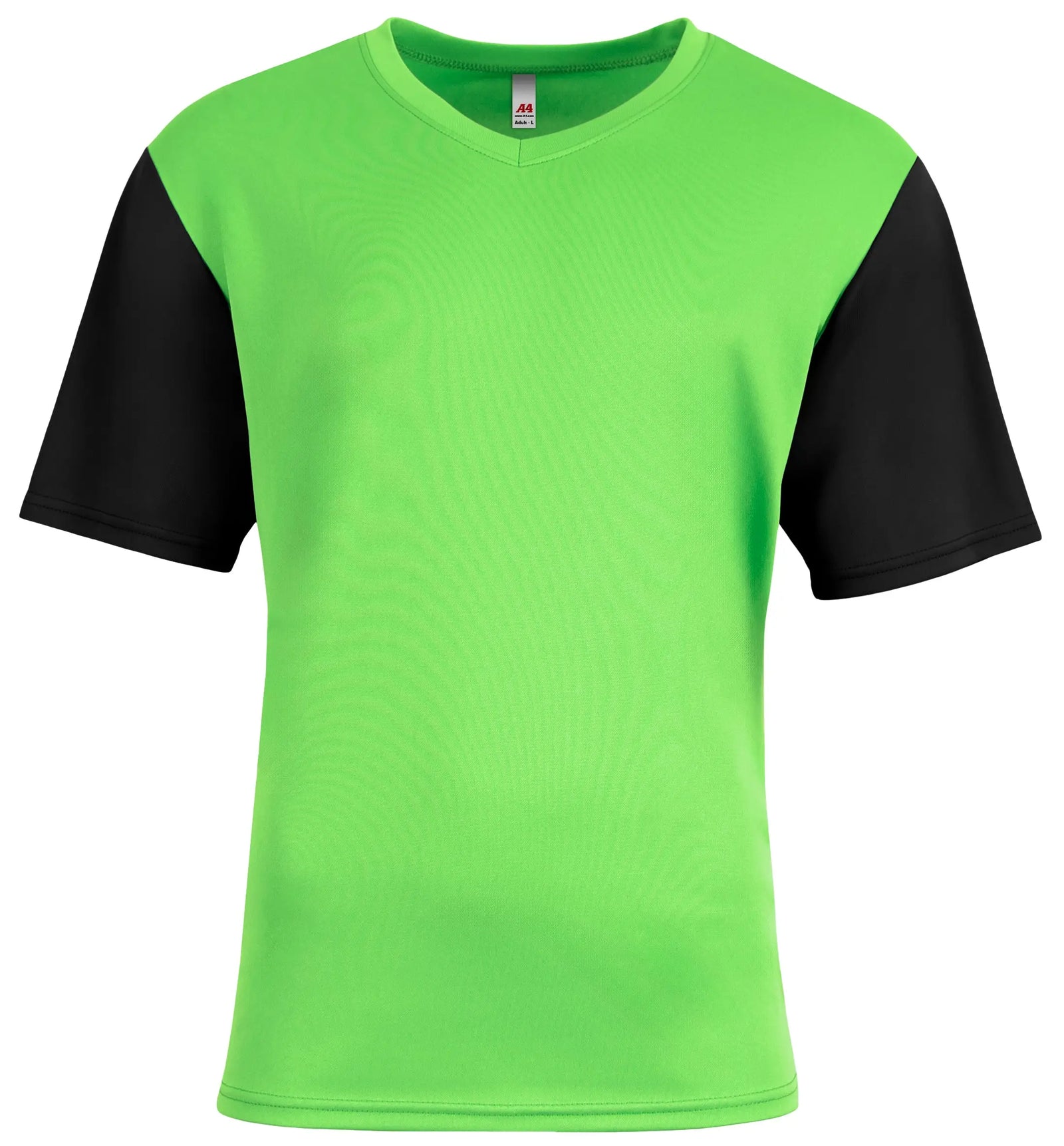 A4 Nb3541 Youth Sprint Color Block V-neck - Safety Green Black
