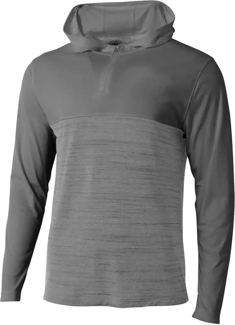 A4 Nb4013 Youth Slate Quarter Zip Hoodie - Graphite