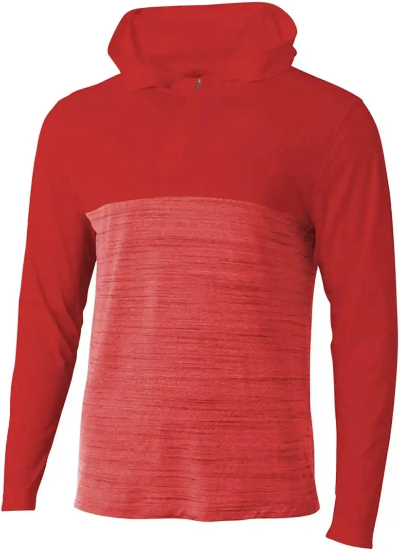 A4 Nb4013 Youth Slate Quarter Zip Hoodie - Scarlet
