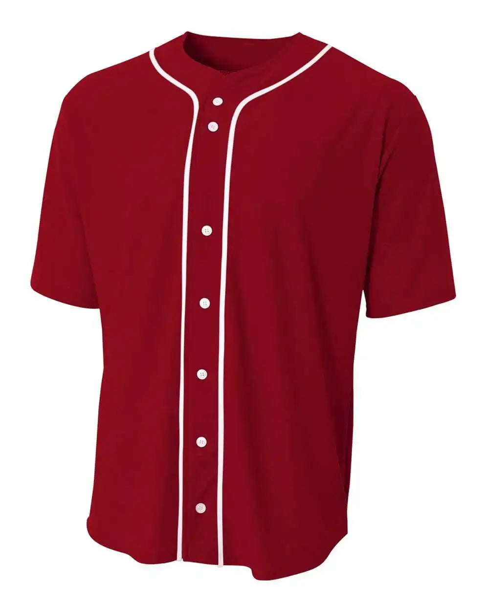 A4 Nb4184 Youth Full Button Stretch Mesh Baseball Jersey Cardinal White