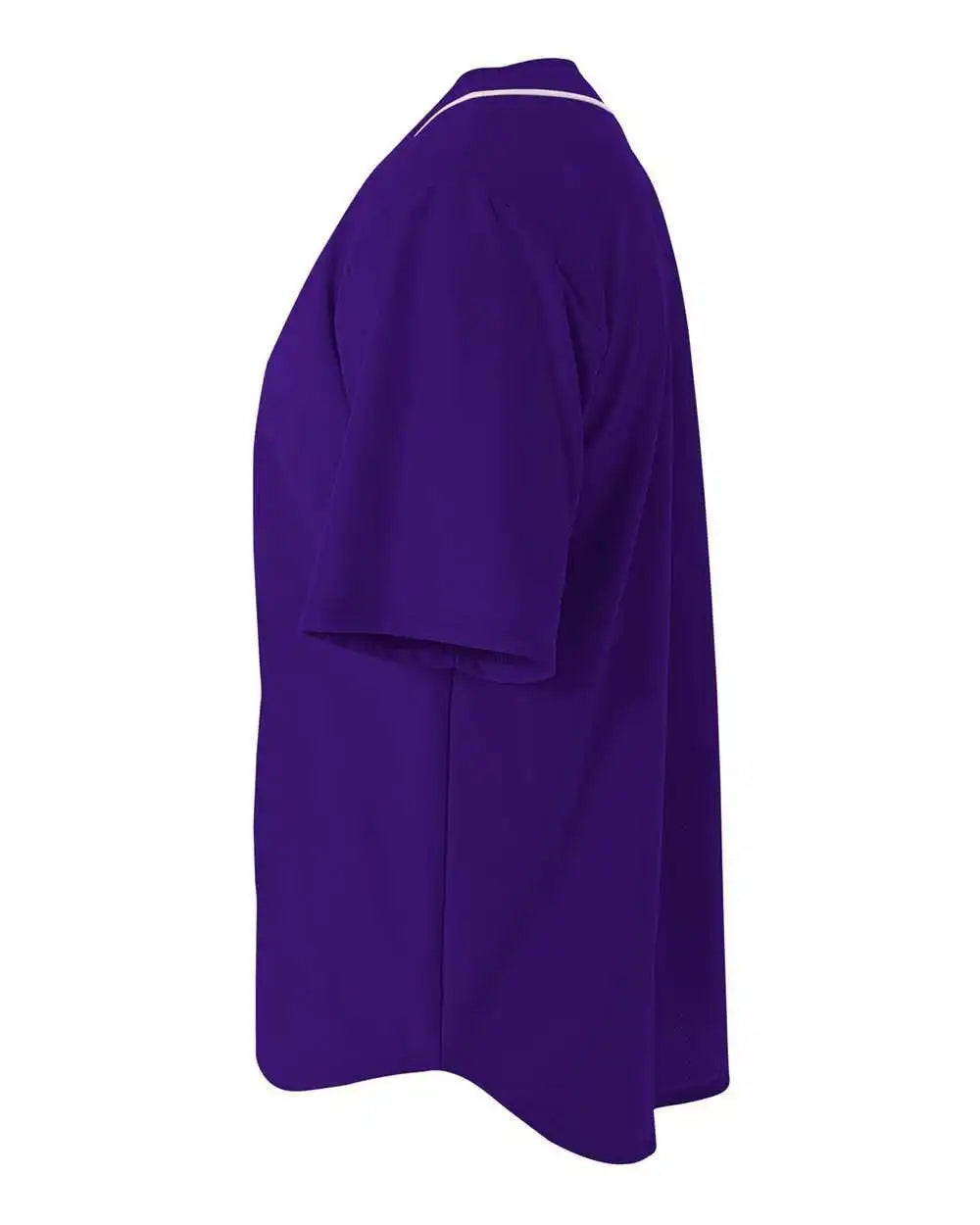 A4 Nb4184 Youth Full Button Stretch Mesh Baseball Jersey - Purple White