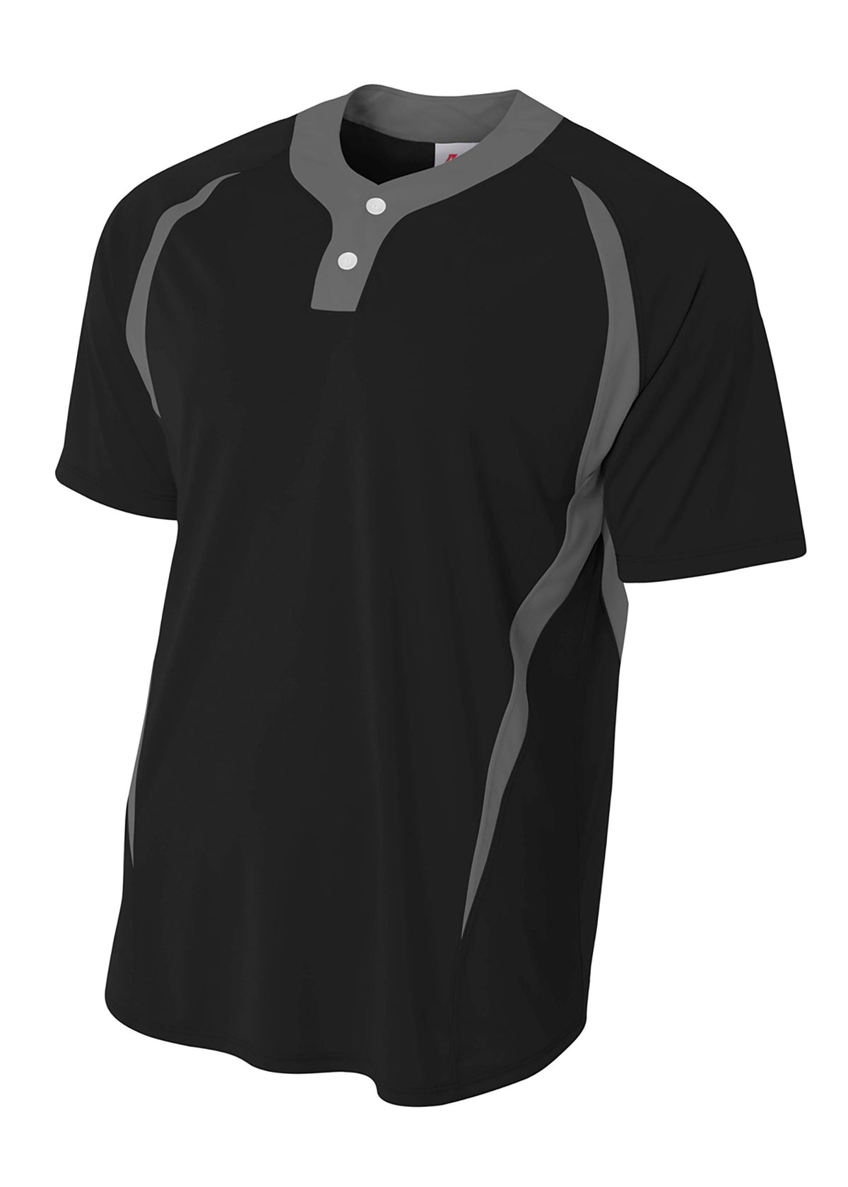 A4 Nb4229 2-button Color Block Henley - Black Graphite - Black/graphite / l