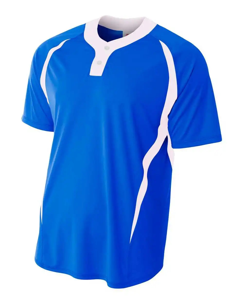 A4 Nb4229 Youth 2-button Color Block Henley - Royal White