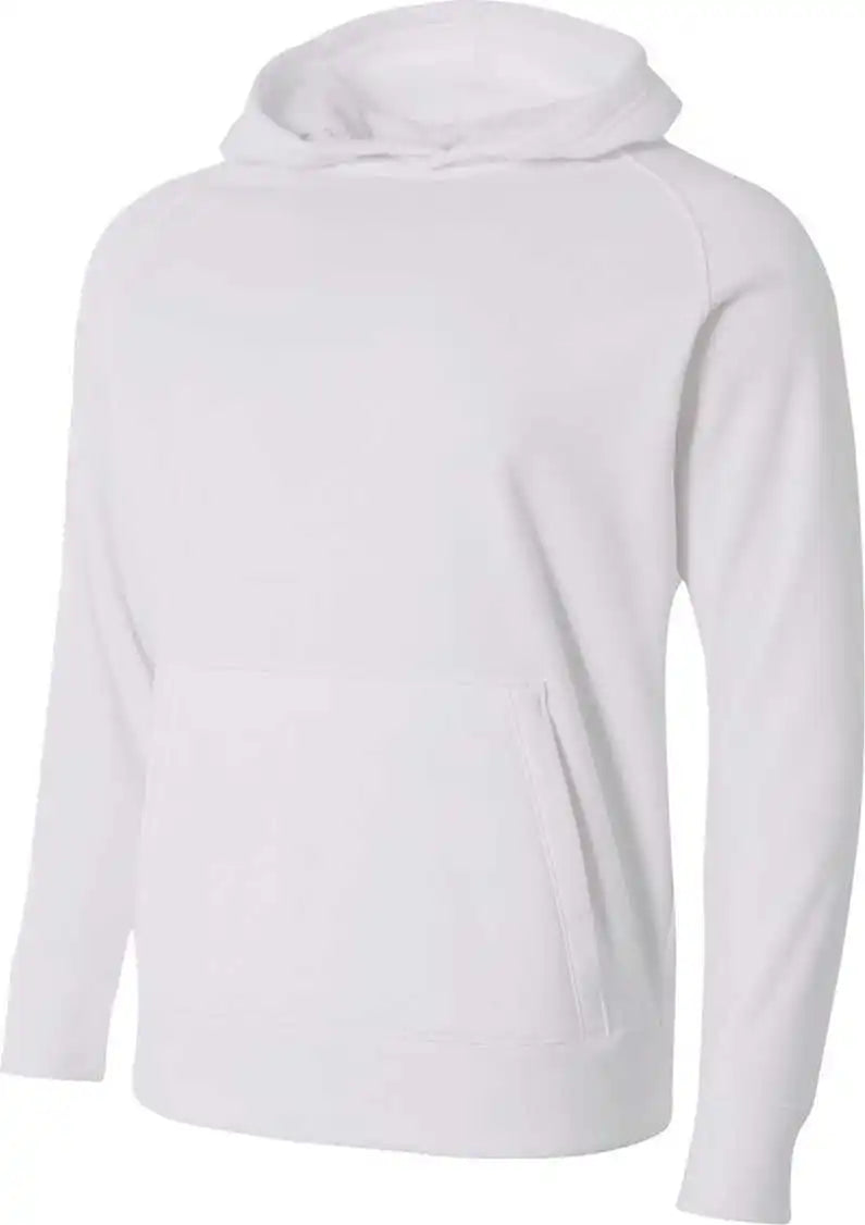 A4 Nb4237 Youth Solid Tech Fleece Hoodie - White