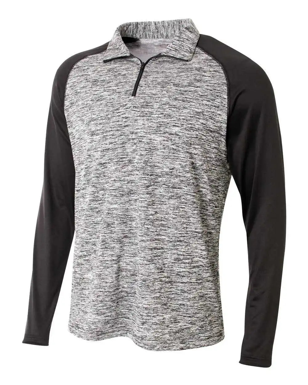 A4 Nb4249 Quarter Zip Space Dye Black