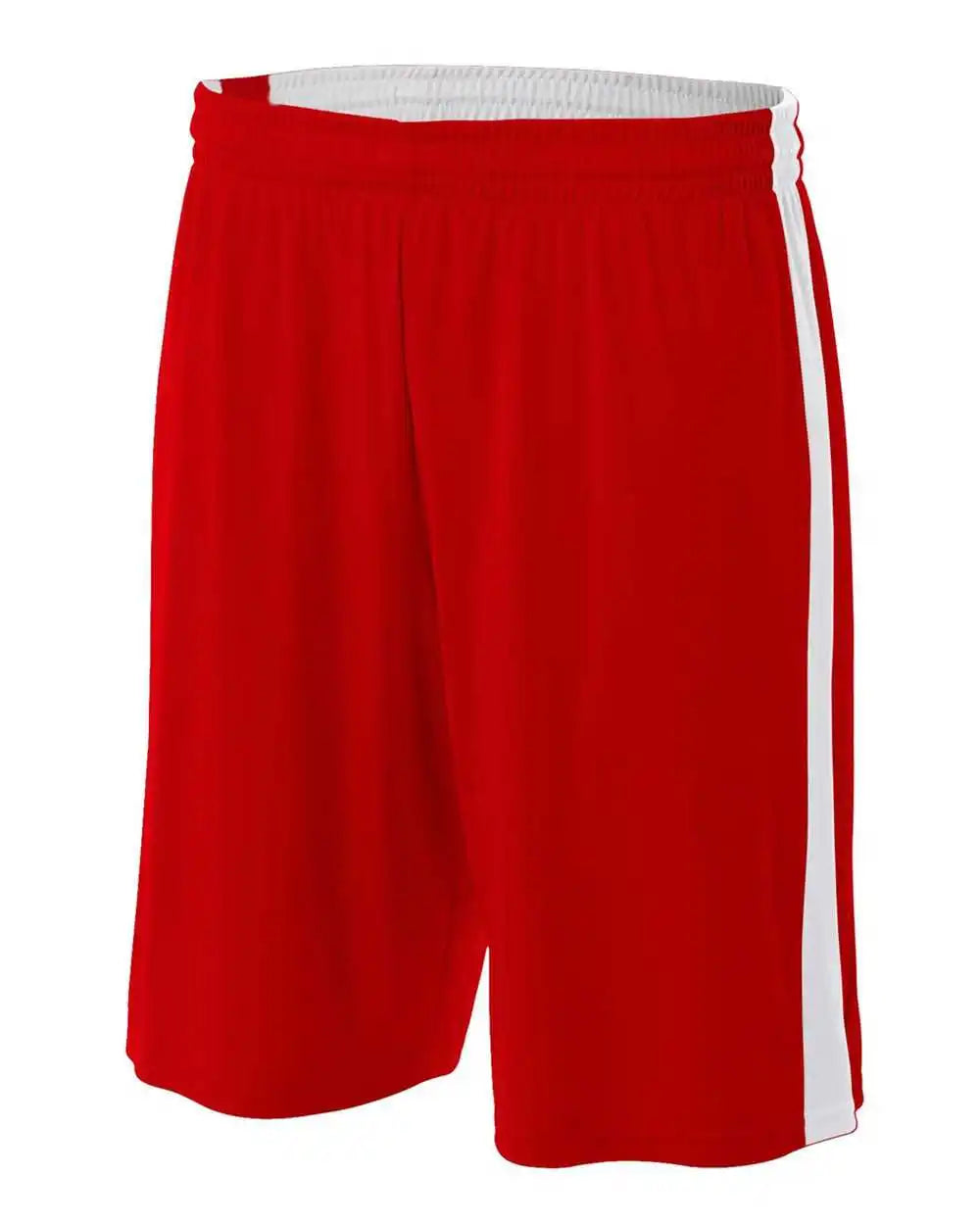 A4 Nb5284 Youth Reversible Moisture Management 8’’ Short - Scarlet White
