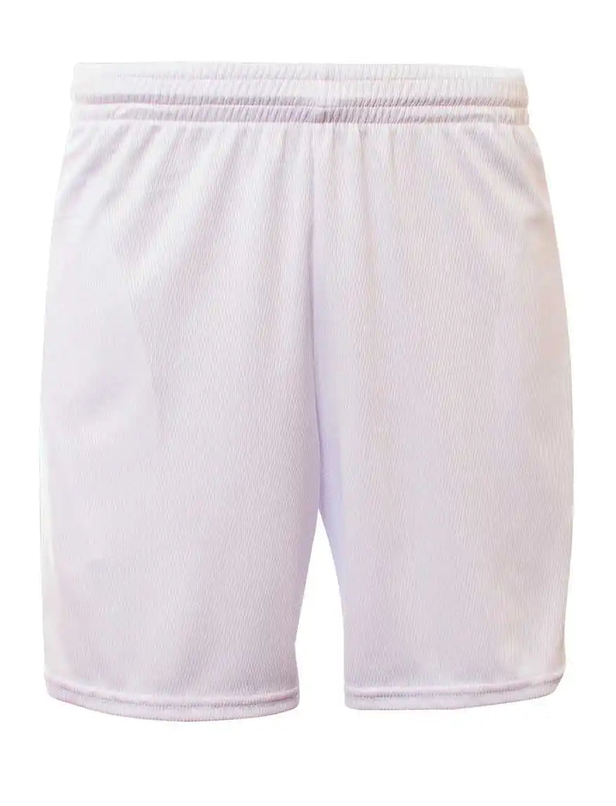 A4 Nb5384 Youth Flatback Mesh Short with Pocket - White