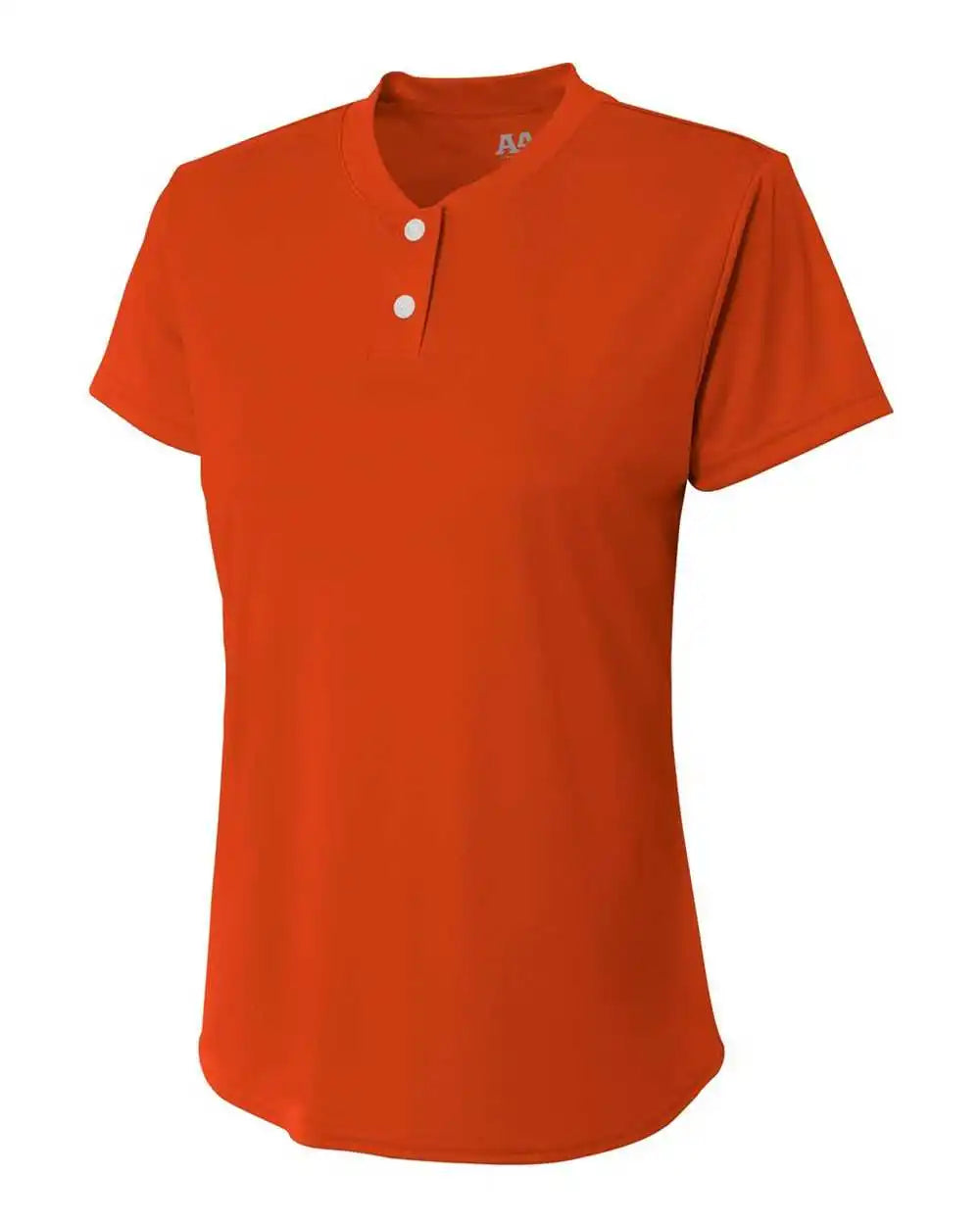 A4 Ng3143 Girls Tek 2 Button Henley - Athletic Orange