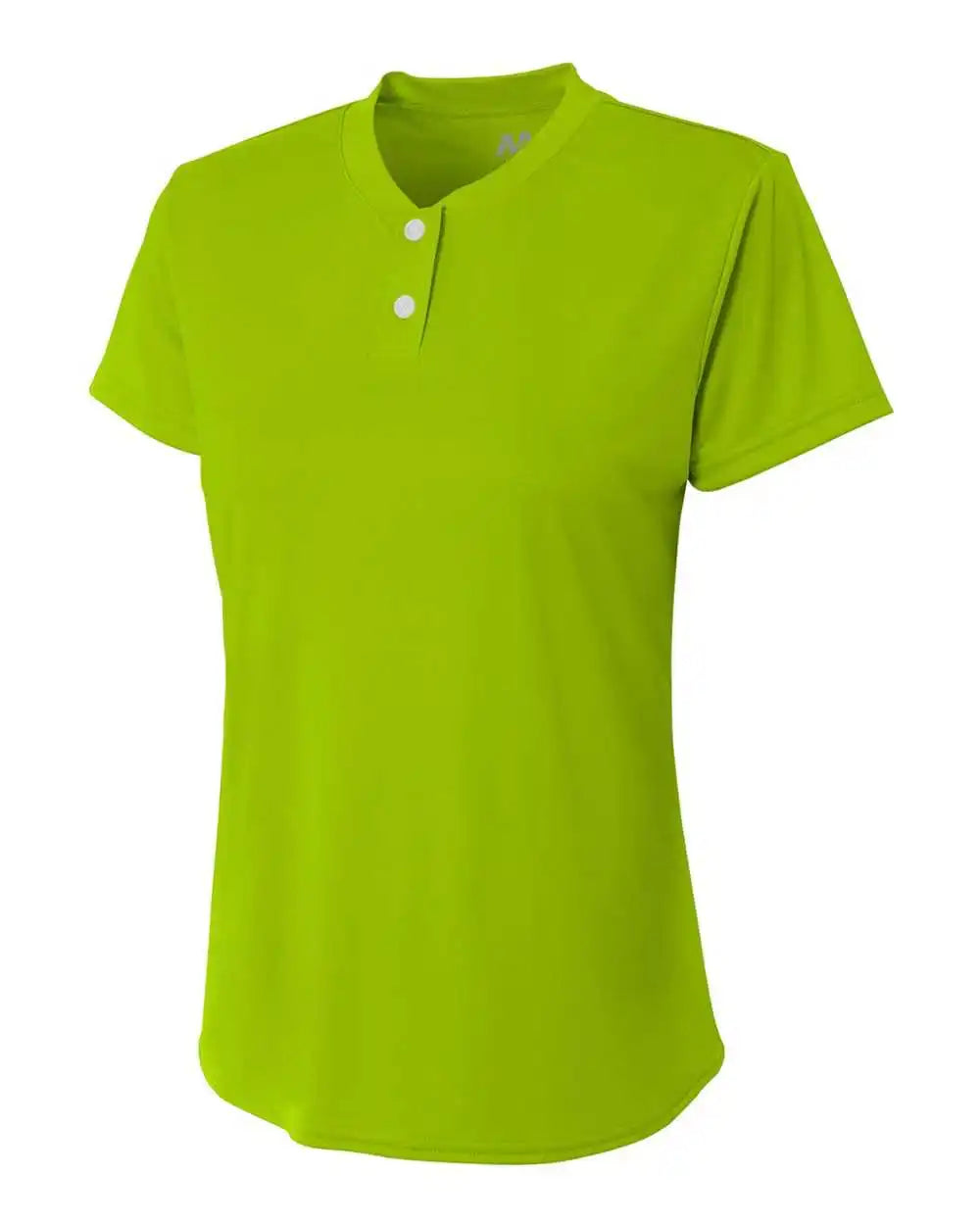 A4 Ng3143 Girls Tek 2 Button Henley - Lime