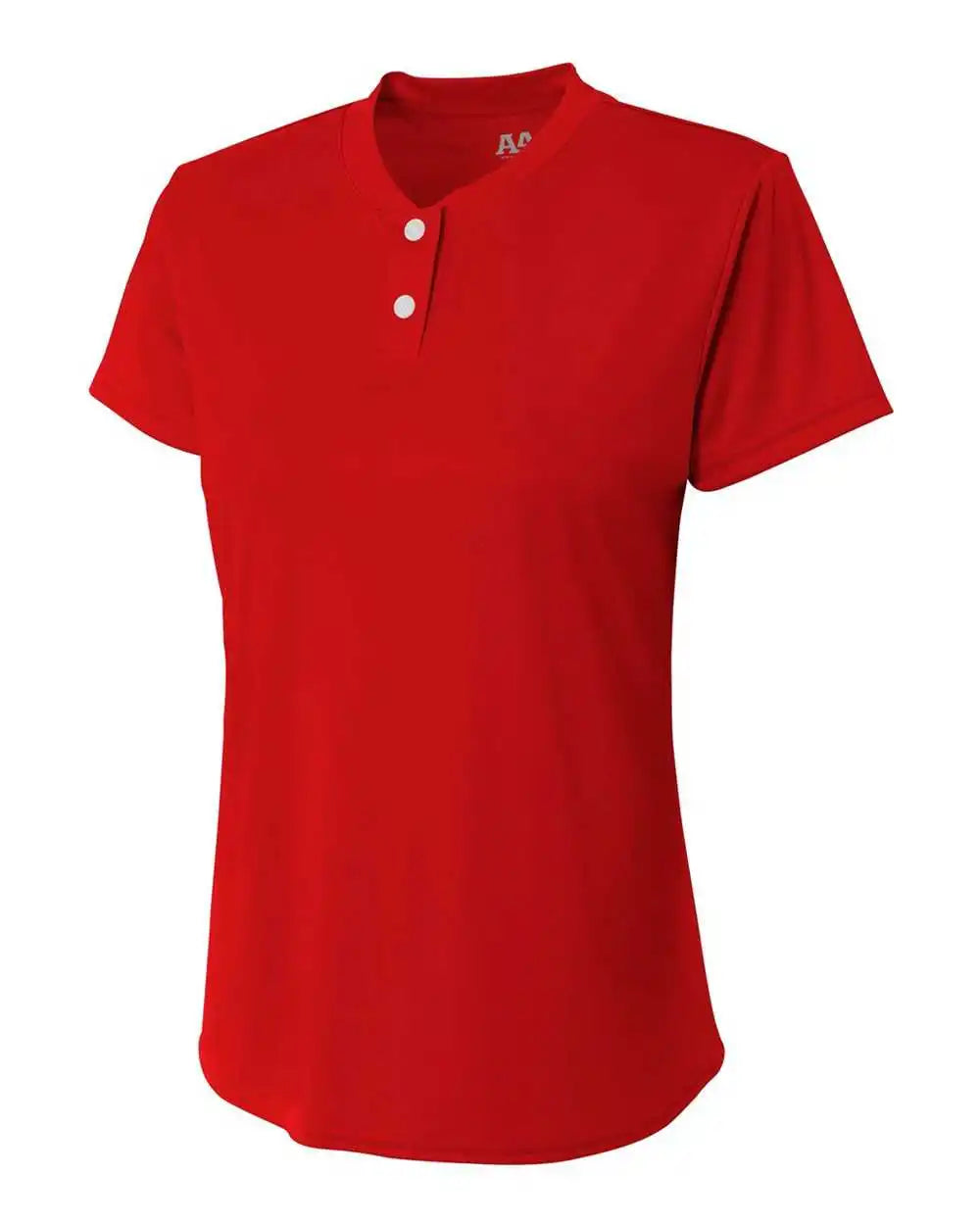 A4 Ng3143 Girls Tek 2 Button Henley - Scarlet