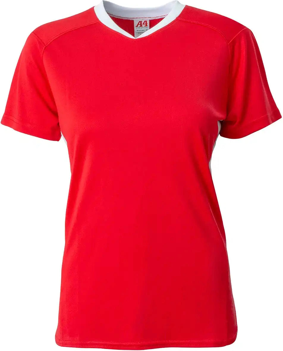 A4 Ng4197 Girl’s Pro Dna Softball Jersey - Scarlet/white - Scarlet/white / s