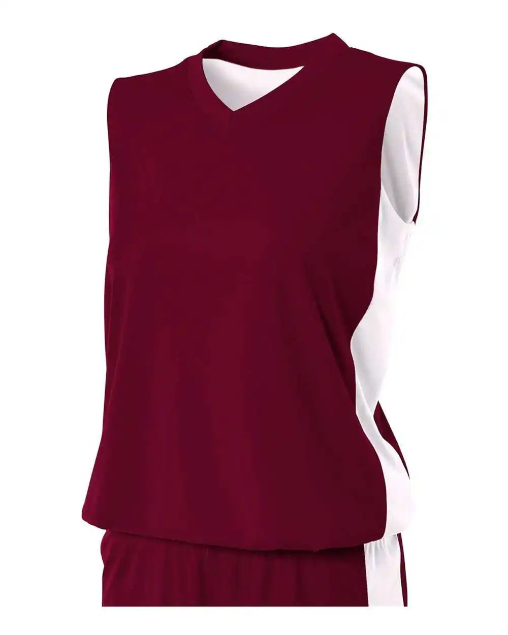 A4 Nw2320 Women’s Reversible Moisture Management Muscle Maroon White