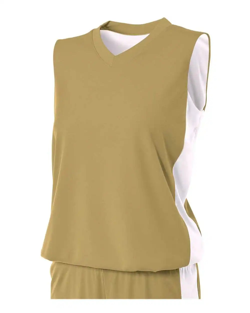 A4 Nw2320 Women’s Reversible Moisture Management Muscle - Vegas Gold White