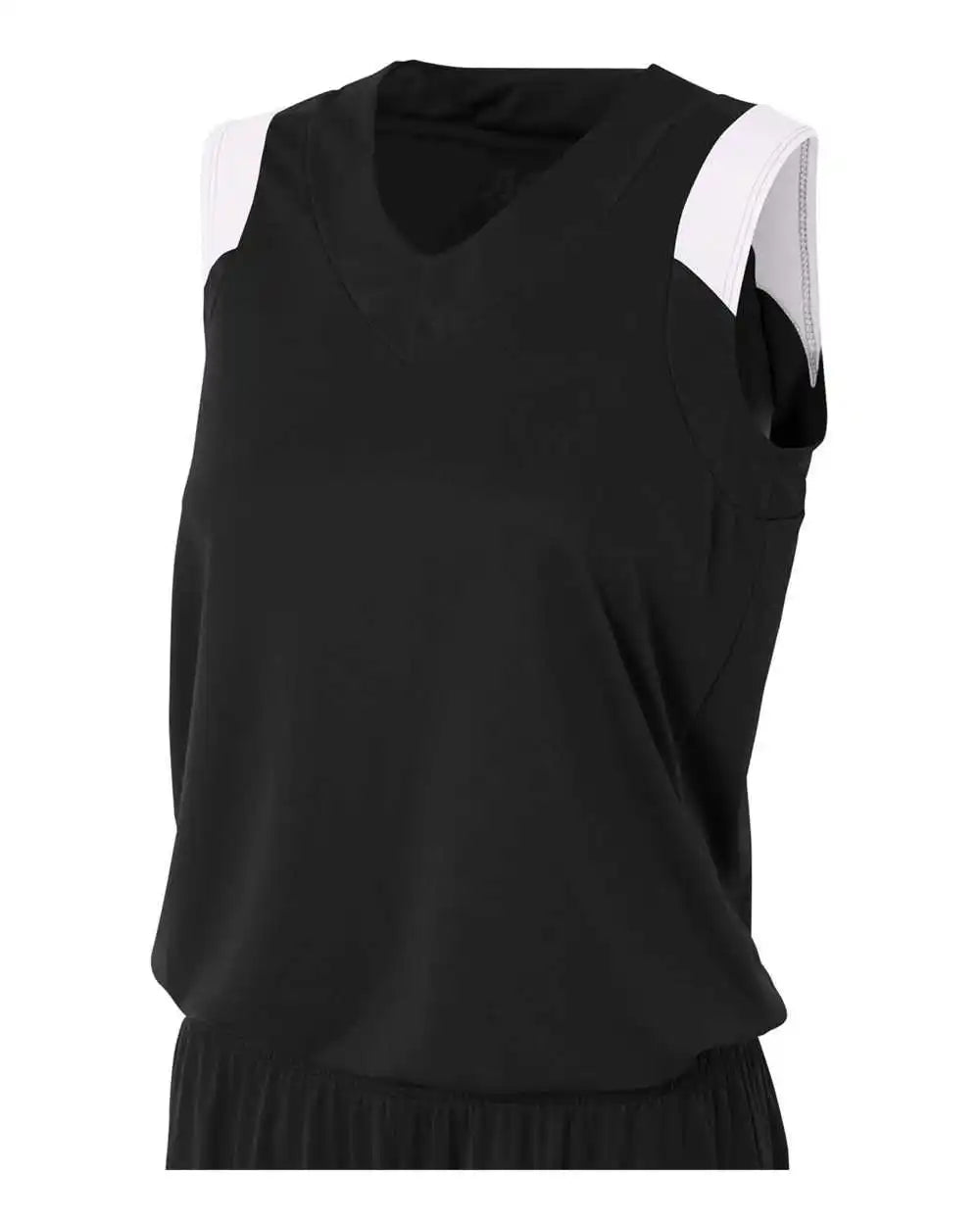 A4 Nw2340 Women’s Moisture Management V-neck Muscle - Black White
