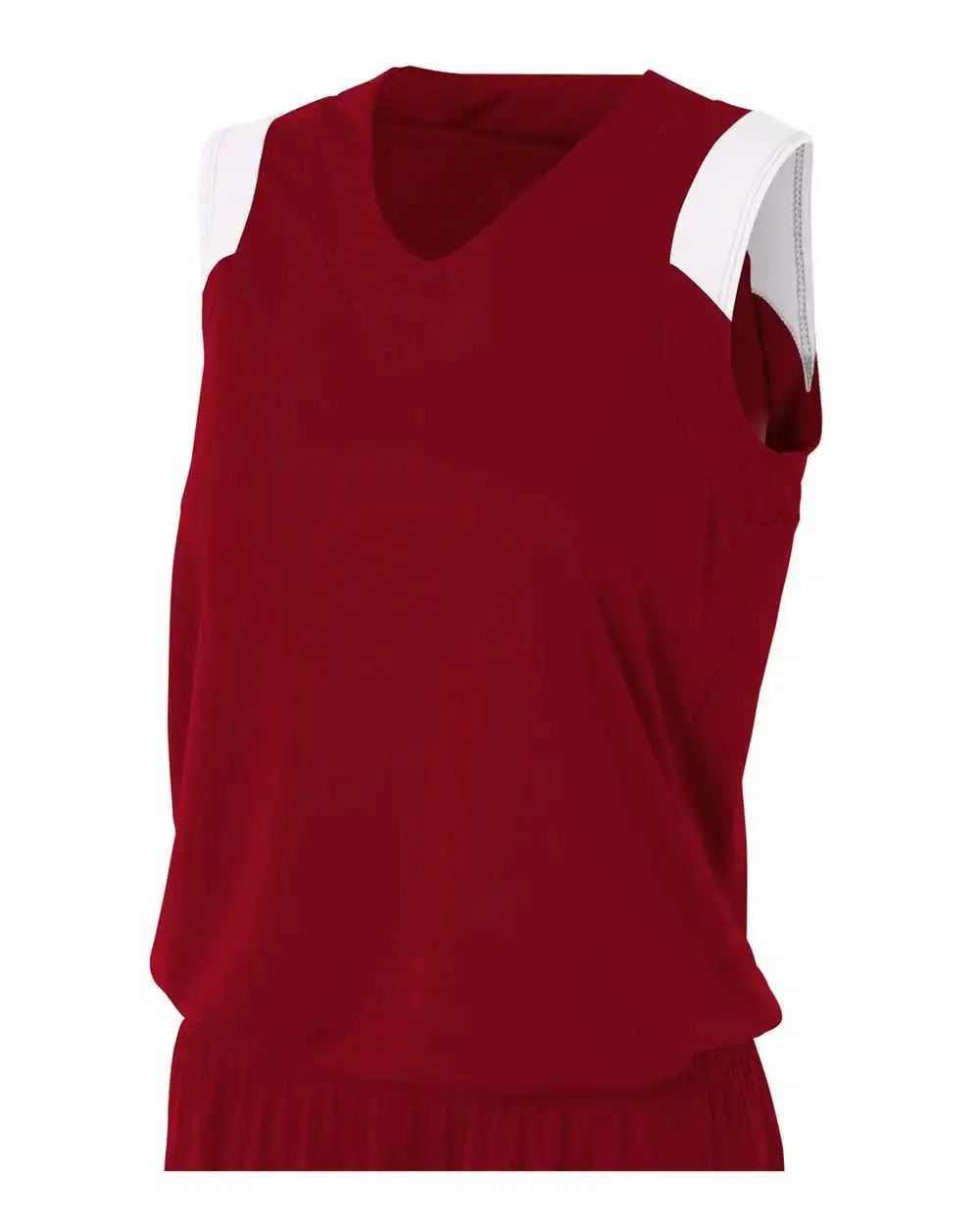 A4 Nw2340 Women’s Moisture Management V-neck Muscle - Cardinal White