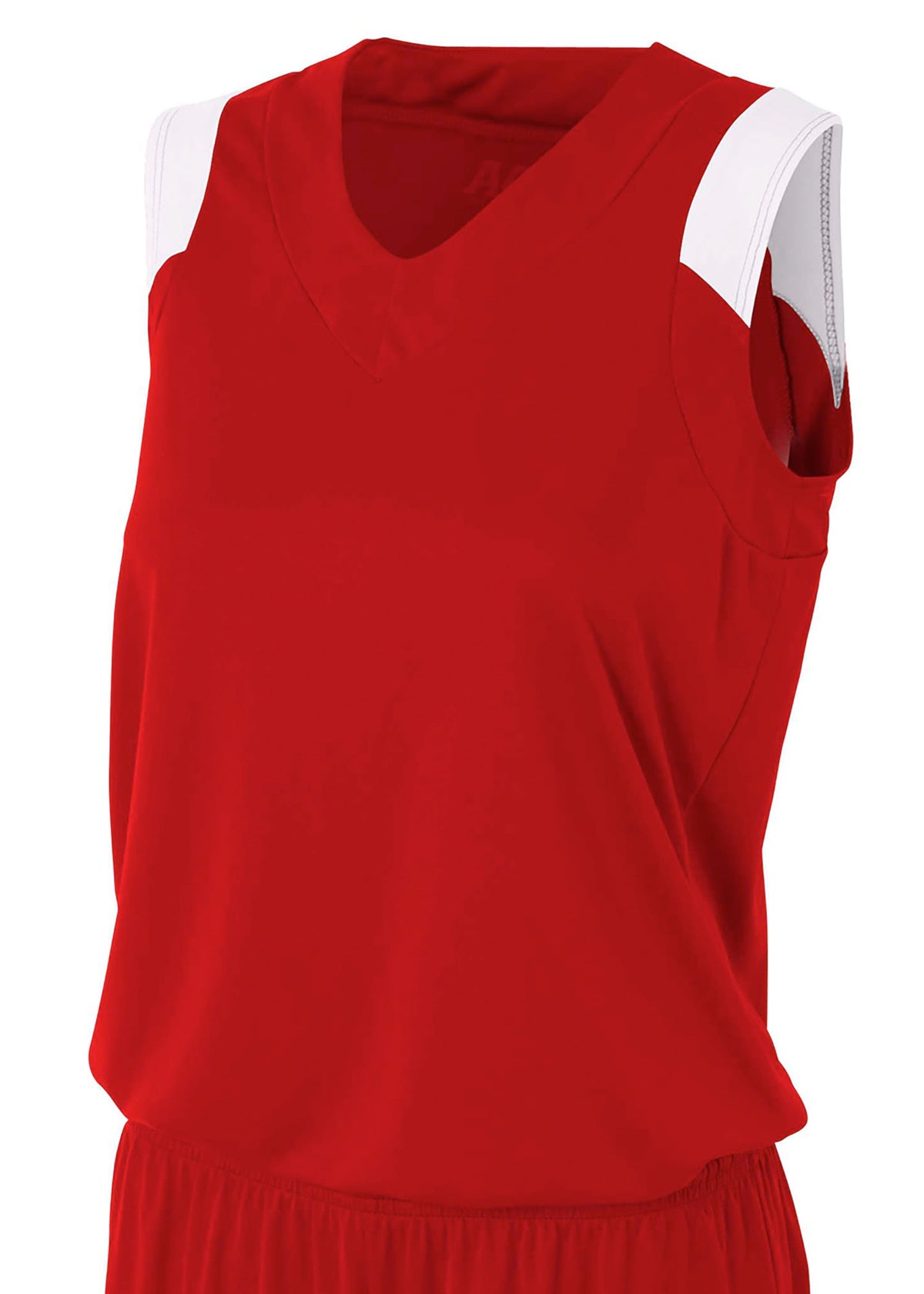 A4 Nw2340 Women’s Moisture Management V-neck Muscle - White - Scarlet/white / s