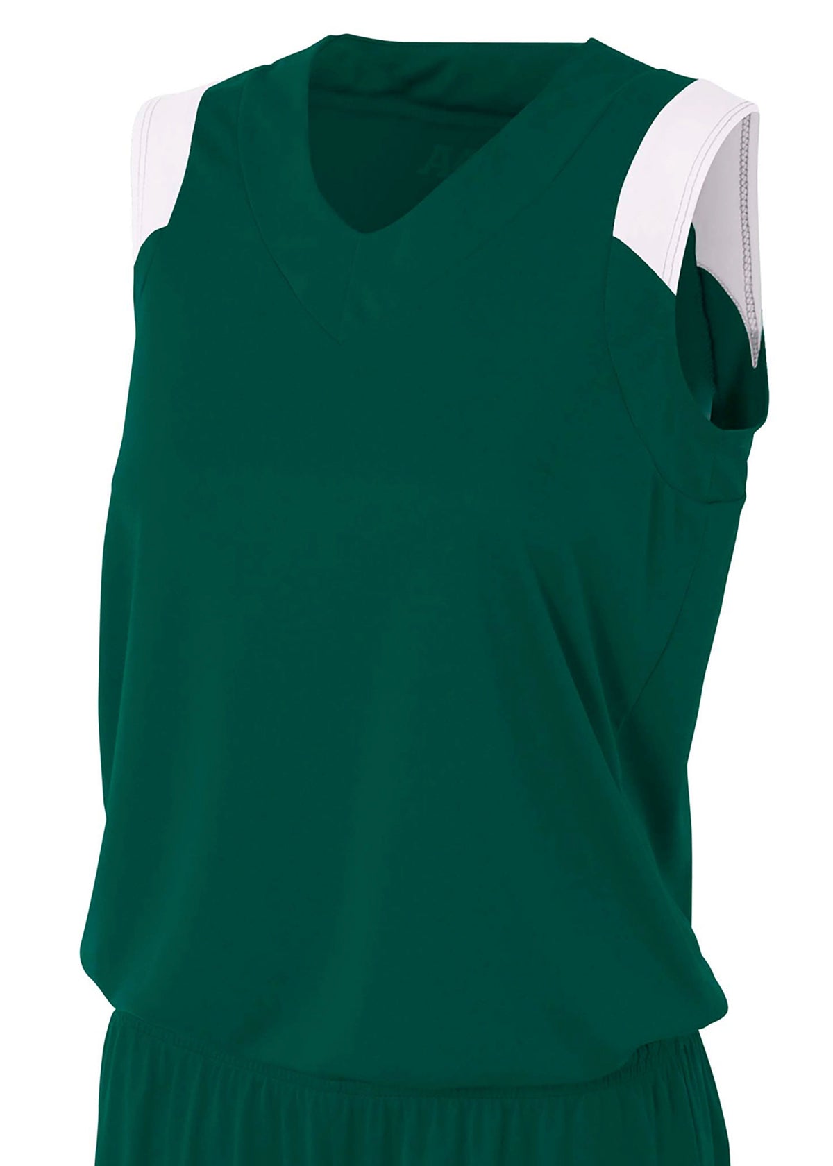 A4 Nw2340 Women’s Moisture Management V-neck Muscle - White - Forest/white / s