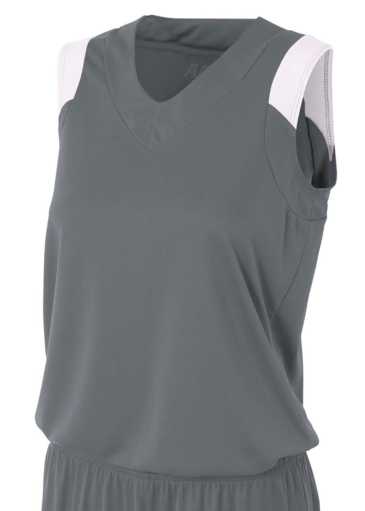 A4 Nw2340 Women’s Moisture Management V-neck Muscle - White - Graphite/white / s