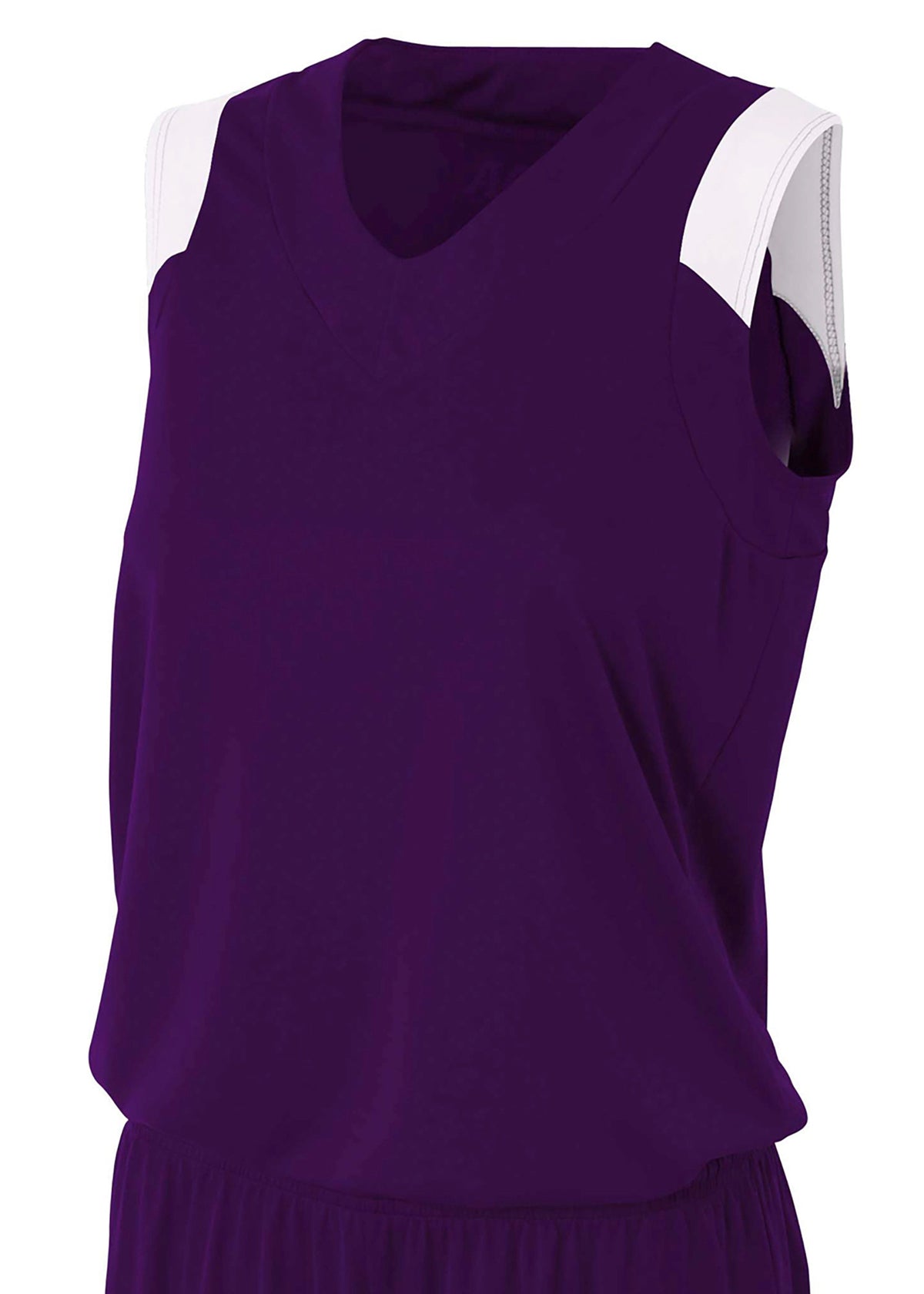 A4 Nw2340 Women’s Moisture Management V-neck Muscle - White - Purple/white / s