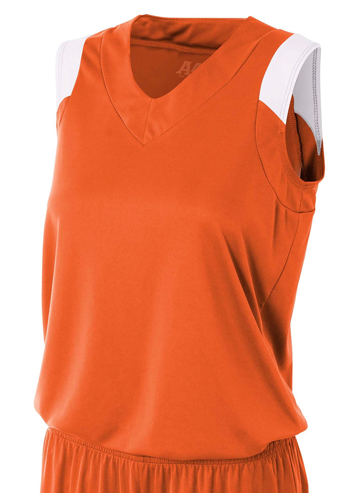 A4 Nw2340 Women’s Moisture Management V-neck Muscle - White - Orange/white / s