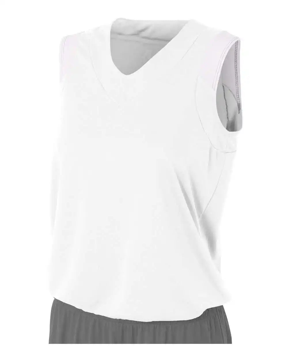 A4 Nw2340 Women’s Moisture Management V-neck Muscle - White