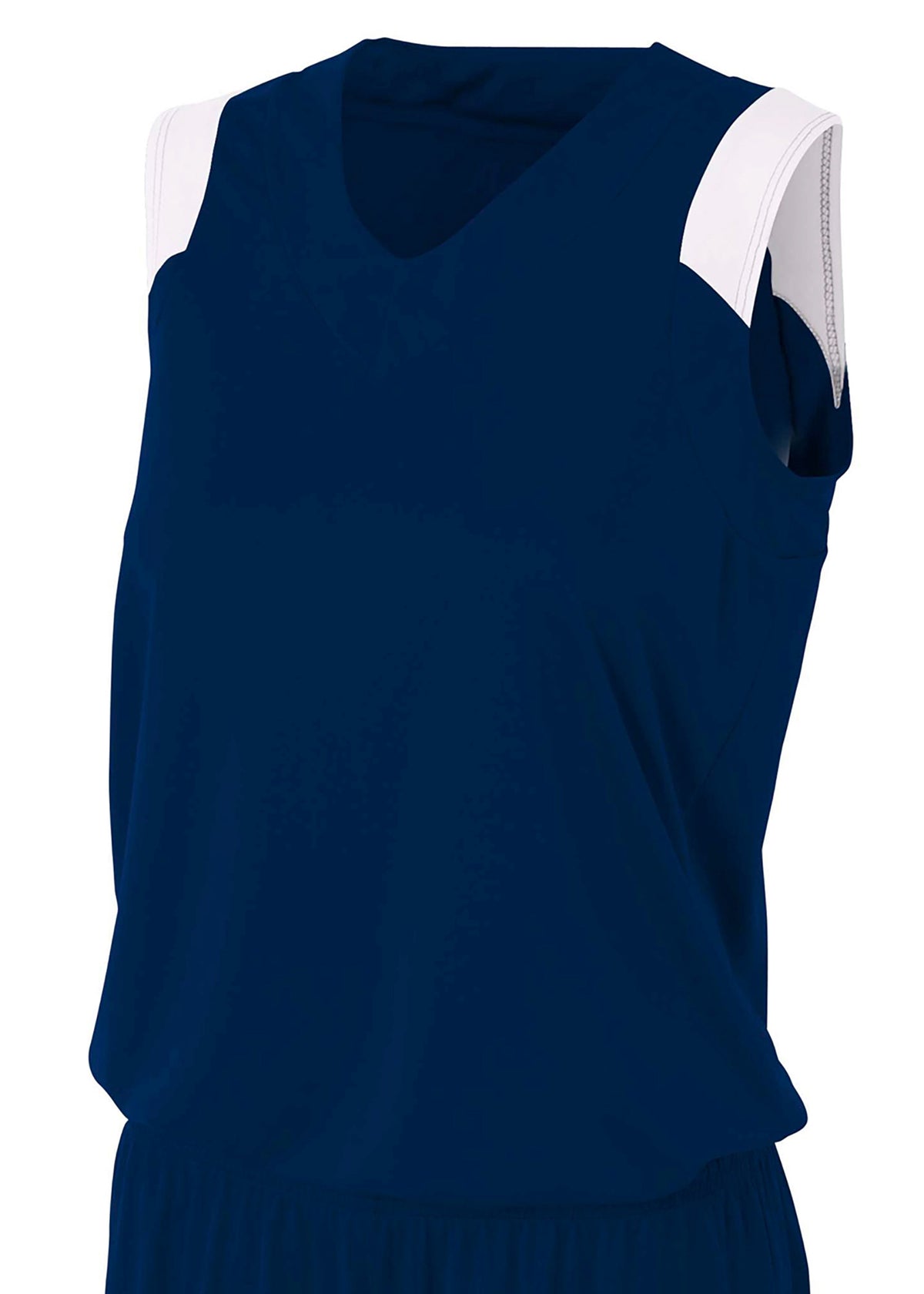 A4 Nw2340 Women’s Moisture Management V-neck Muscle - White - Navy/white / s