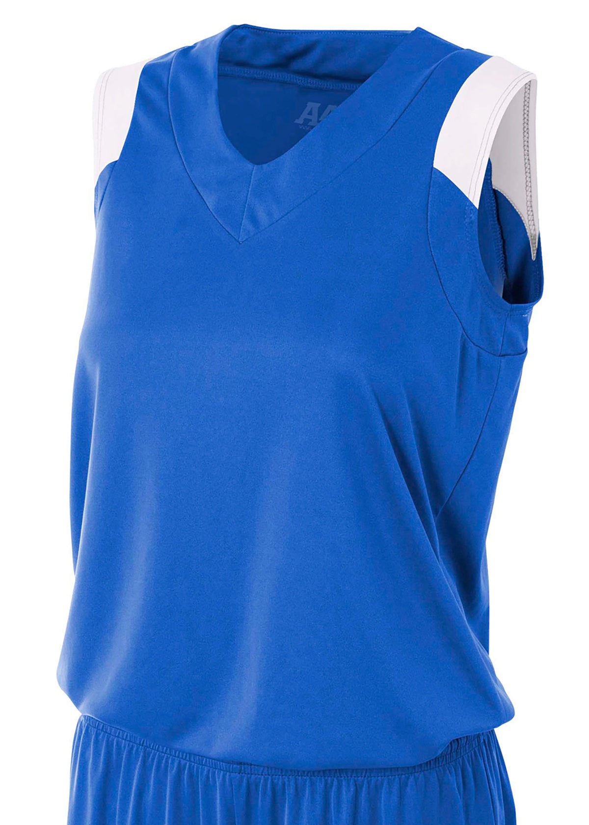 A4 Nw2340 Women’s Moisture Management V-neck Muscle - White - Royal/white / s