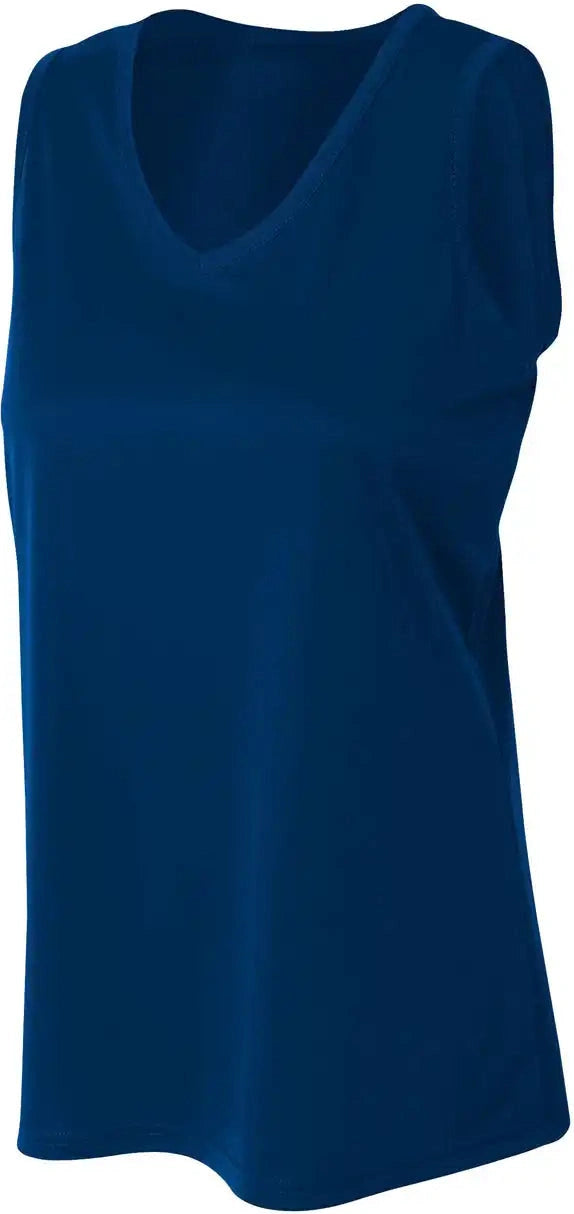A4 Nw2502 Sprint Athletic Tank - Navy - Ladies Xs