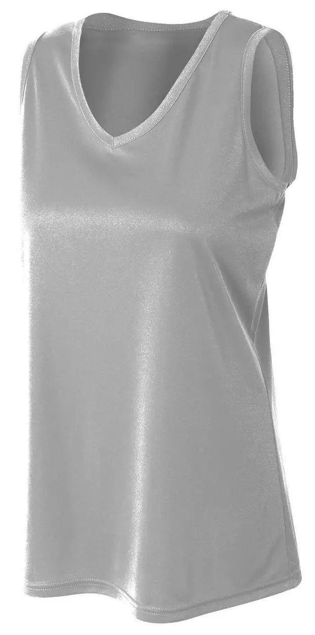 A4 Nw2502 Sprint Athletic Tank - Silver - Light Gray / Ladies Xs