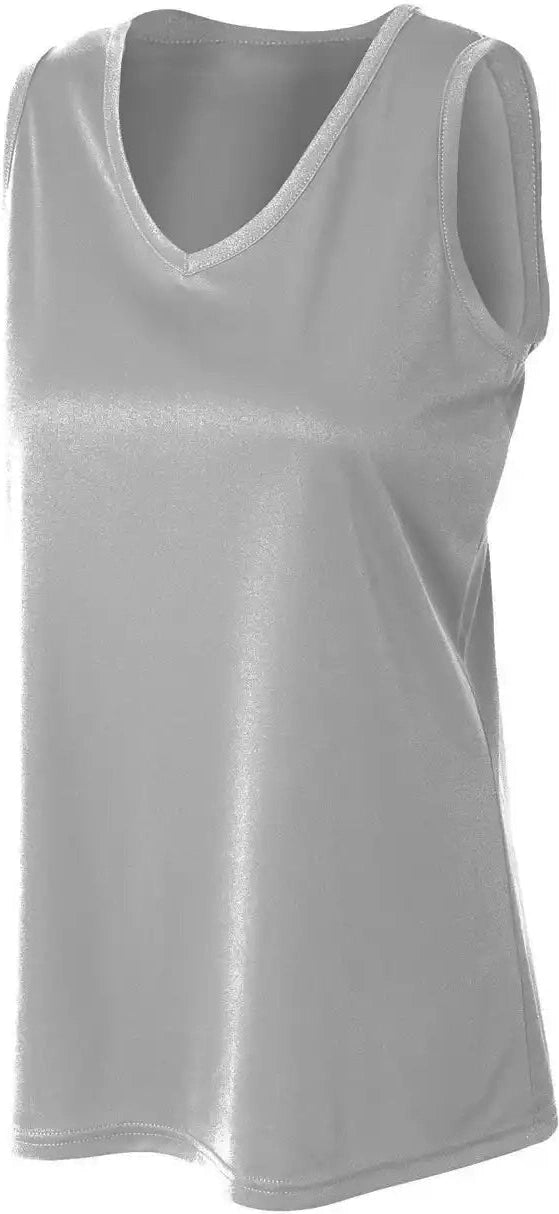 A4 Nw2502 Sprint Athletic Tank - Silver - Light Gray / Ladies Xs