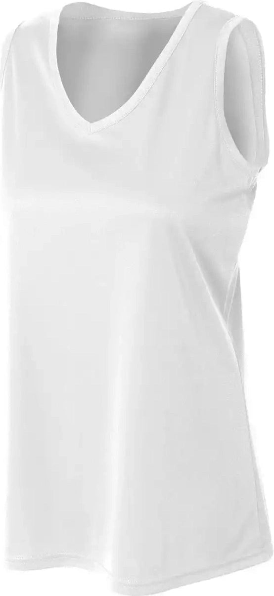 A4 Nw2502 Sprint Athletic Tank - White - Ladies Xs