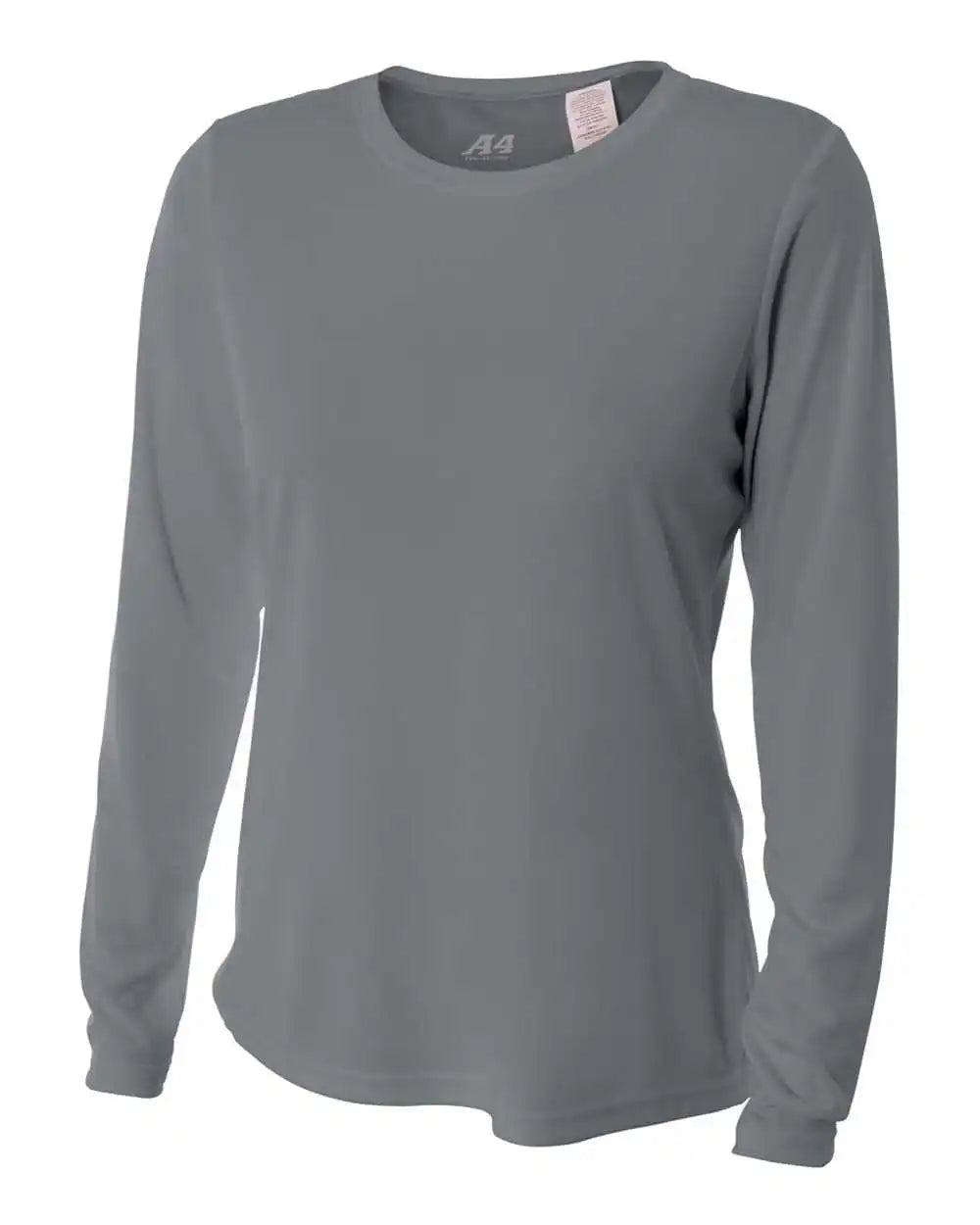 A4 Nw3002 Women’s Long Sleeve Performance Crew Graphite