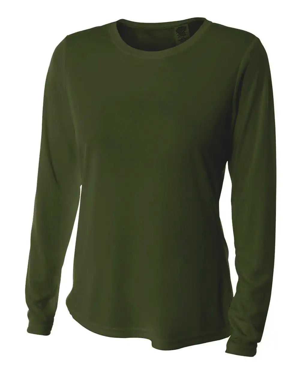 A4 Nw3002 Women’s Long Sleeve Performance Crew - Military Green