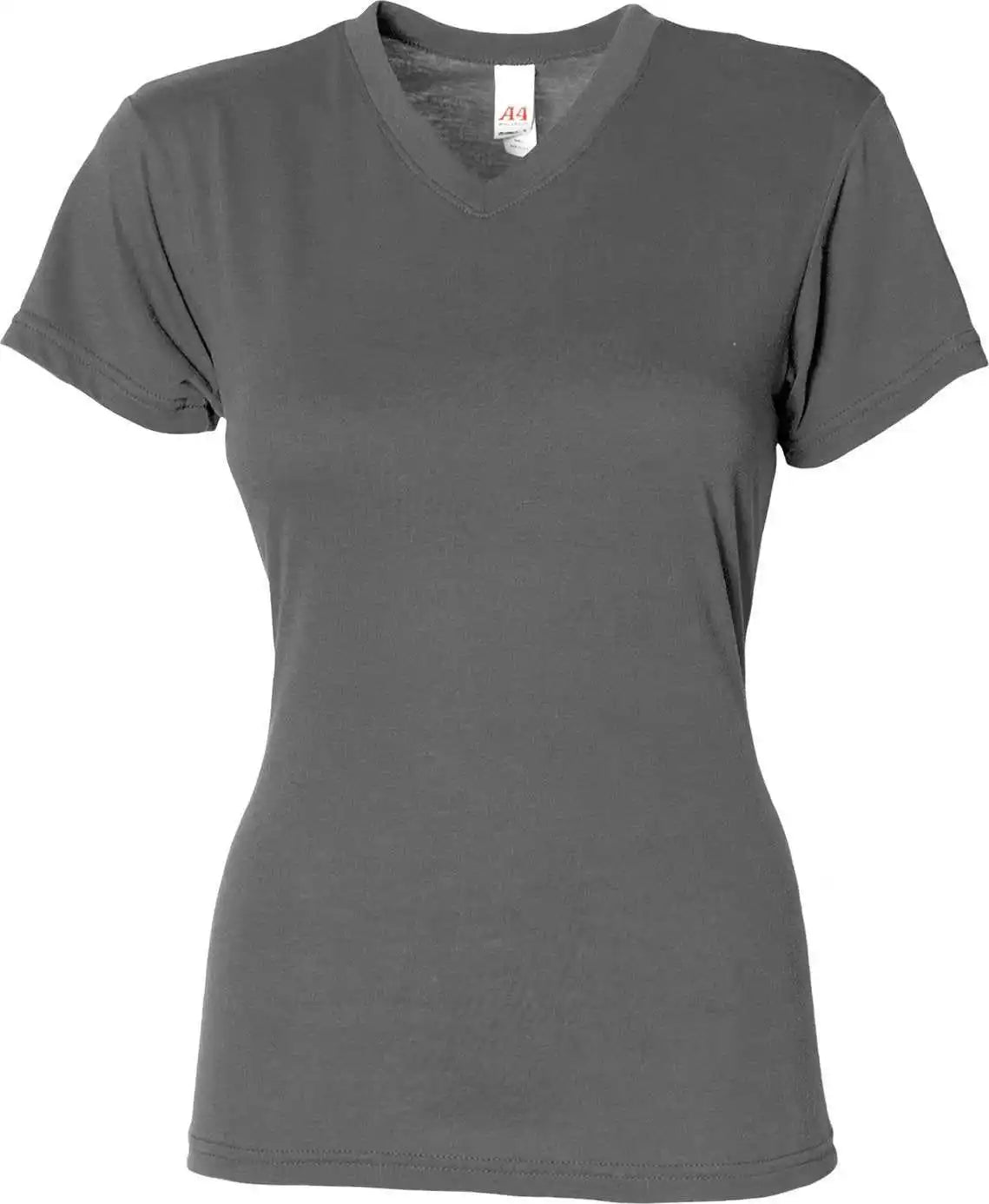 A4 Nw3013 Ladies’ Softek V-neck T-shirt - Graphite