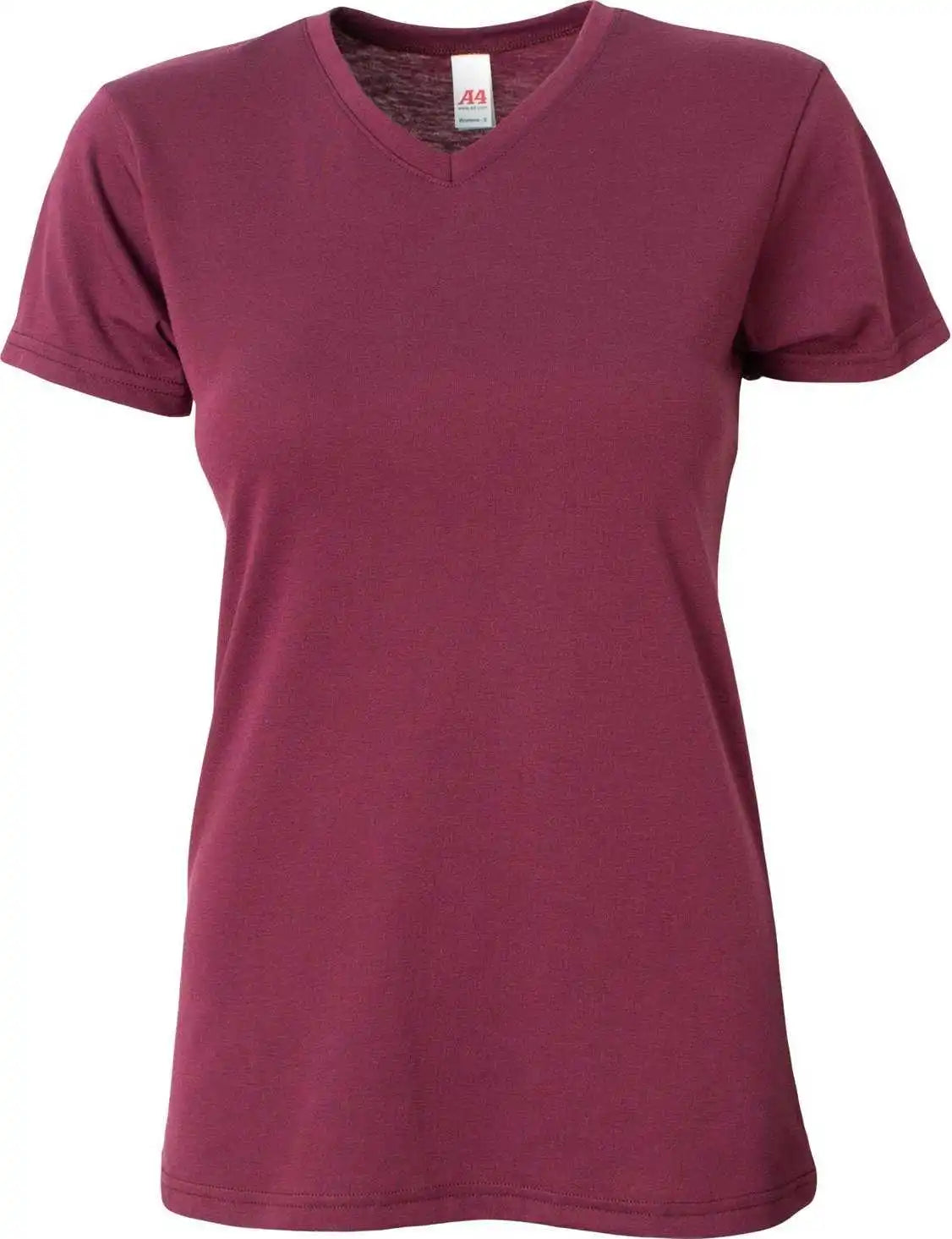 A4 Nw3013 Ladies’ Softek V-neck T-shirt - Maroon