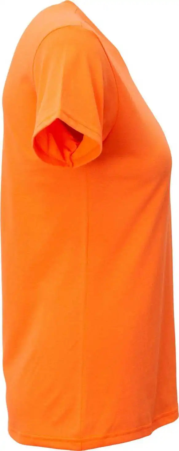 A4 Nw3013 Ladies’ Softek V-neck T-shirt - Safety Orange