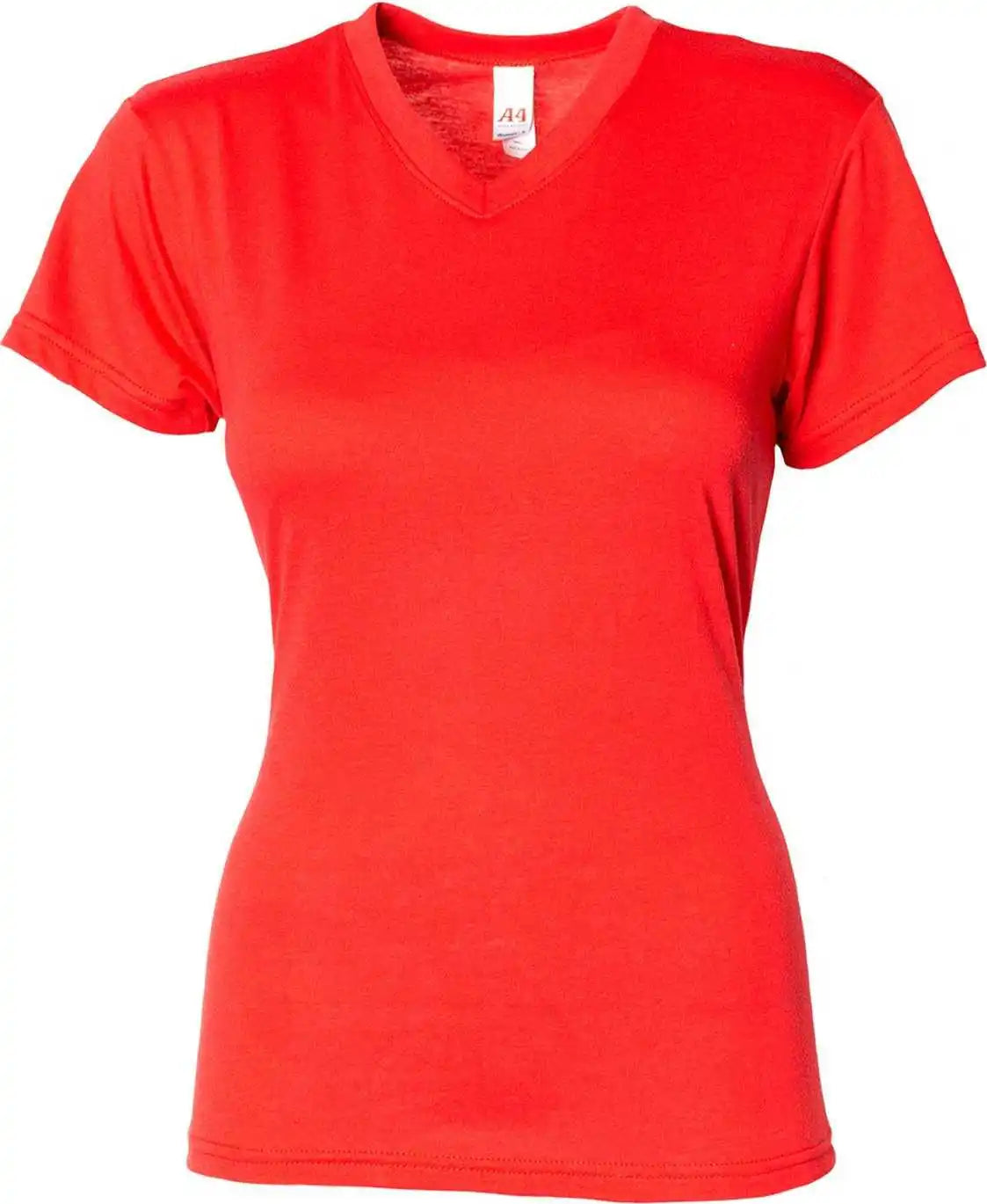 A4 Nw3013 Ladies’ Softek v Neck t Shirt Scarlet