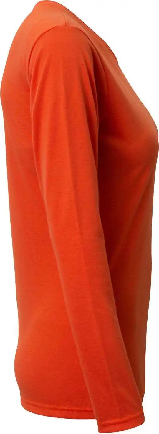 A4 Nw3029 Ladies’ Long Sleeve Softek v Neck t Shirt Athletic Orange