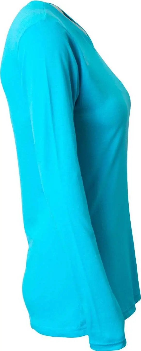 A4 Nw3029 Ladies’ Long-sleeve Softek V-neck T-shirt - Electric Blue