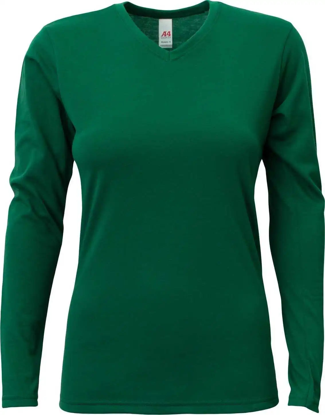 A4 Nw3029 Ladies’ Long Sleeve Softek v Neck t Shirt Forest
