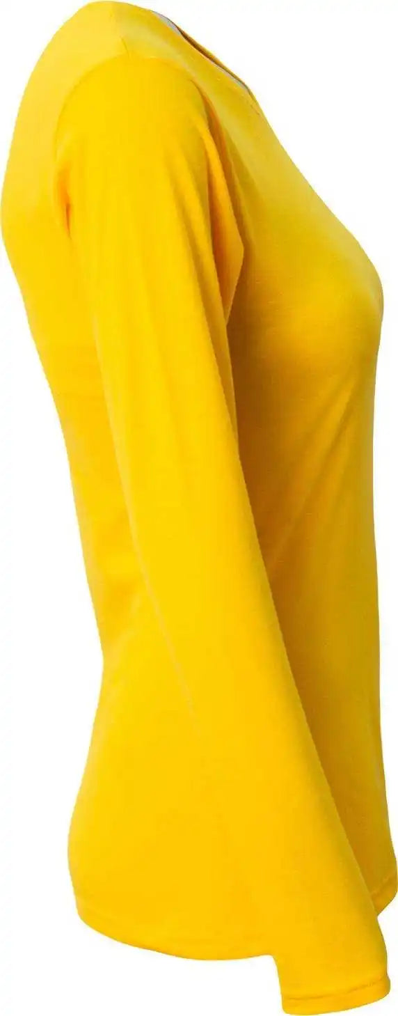 A4 Nw3029 Ladies’ Long-sleeve Softek V-neck T-shirt - Gold