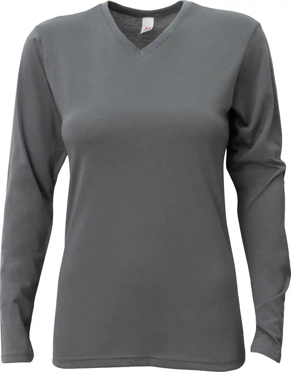 A4 Nw3029 Ladies’ Long-sleeve Softek V-neck T-shirt - Graphite