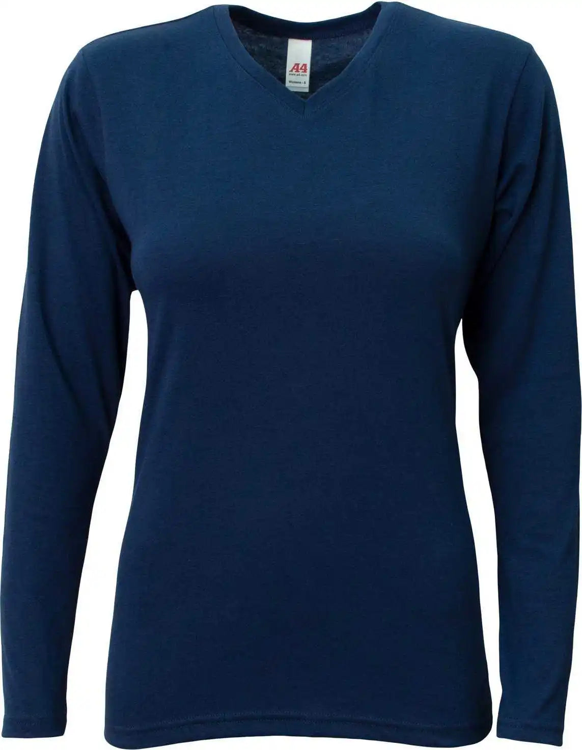 A4 Nw3029 Ladies’ Long-sleeve Softek V-neck T-shirt - Navy