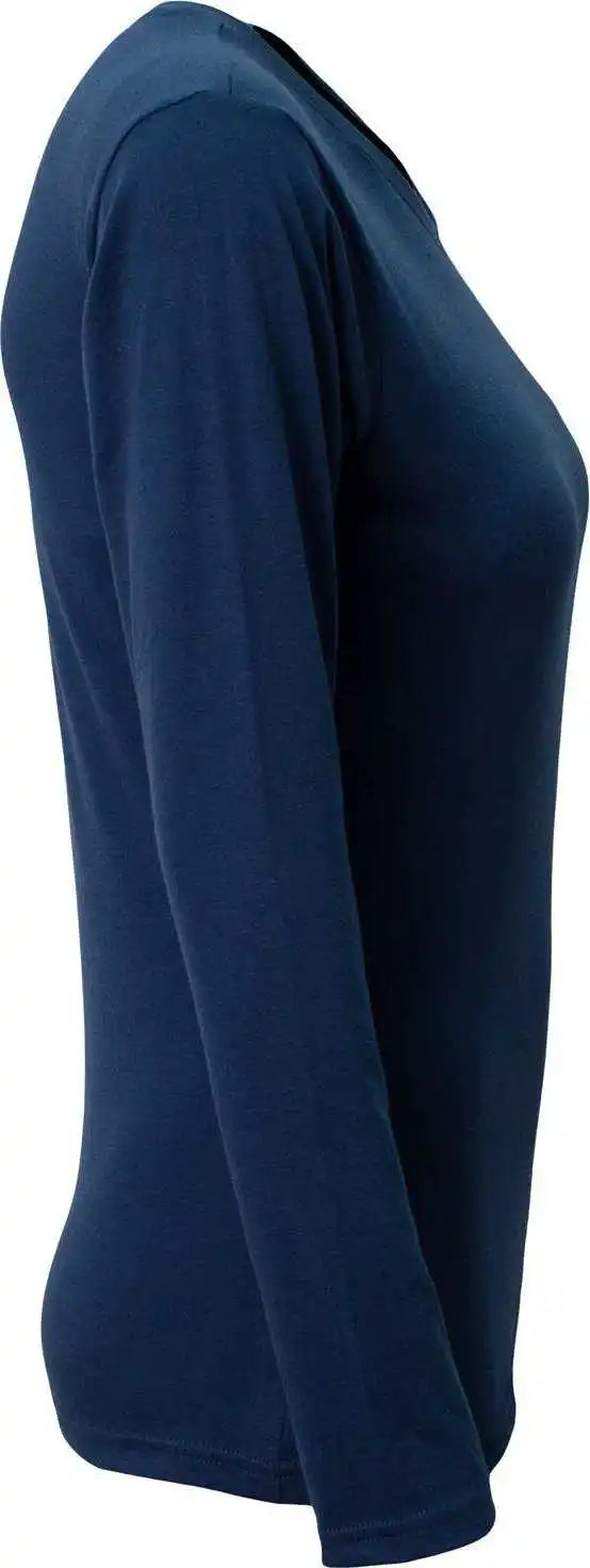 A4 Nw3029 Ladies’ Long-sleeve Softek V-neck T-shirt - Navy