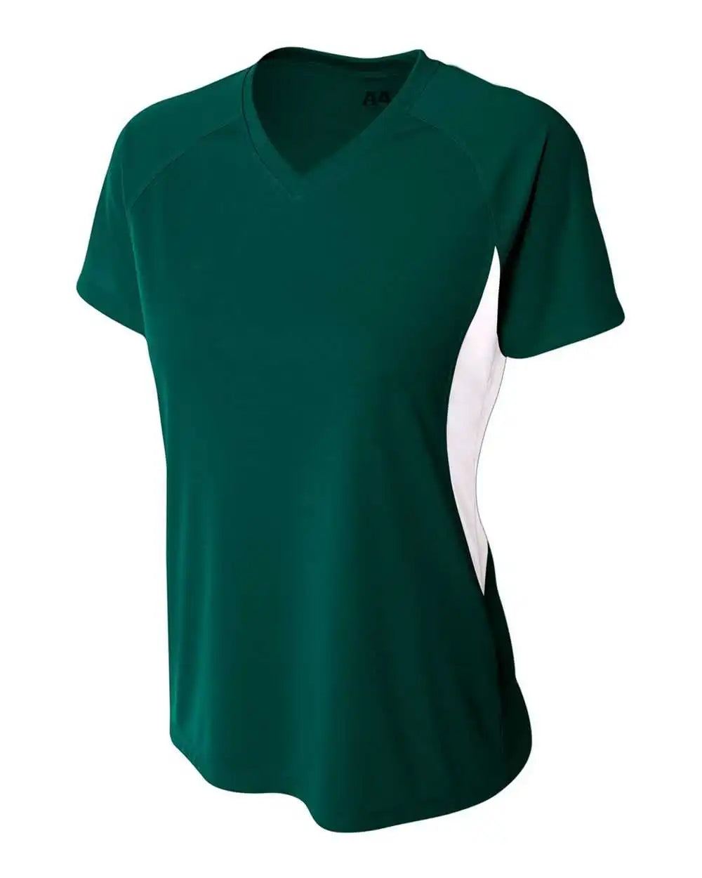 A4 Nw3223 Women’s Color Block Performance V-neck - Forest White