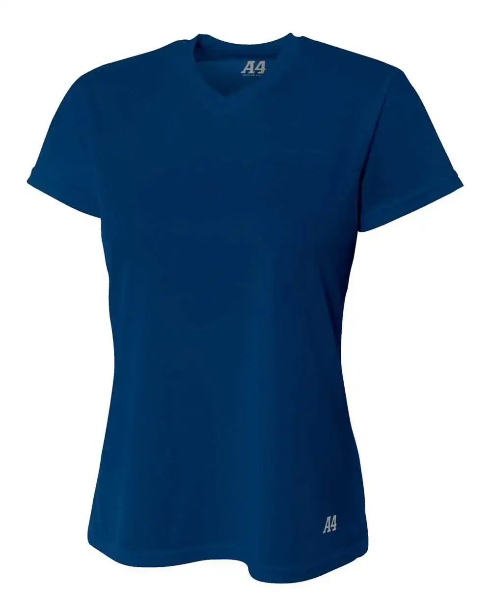 A4 Nw3254 Women’s Short Sleeve V-neck Birds Eye Mesh Tee - Navy